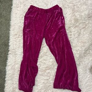 Vibrant Pink Velvet Pants